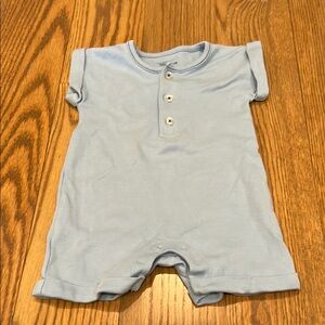 Noomie Light Blue 100% Prima Cotton Baby Romper 3-6M